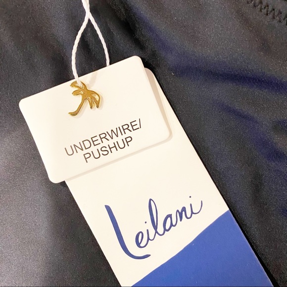 Leilani | NWT Black Floral Gemini Push-Up Underwire One Piece Swimsuit Sz. 14 - Picture 12 of 12